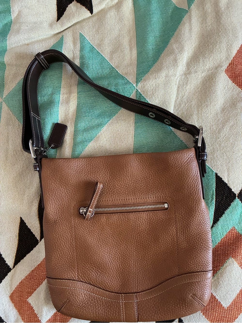Coach Soho Shoulder purse, Y2K, tan leather, pebble, Adjustable Strap crossbody